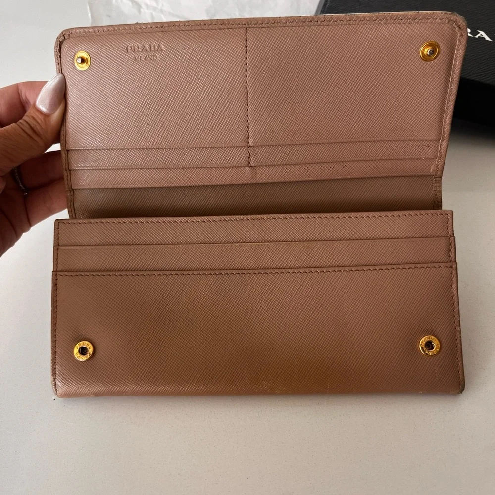 Authentic Prada Beige Leather Long Wallet - Picture 7 of 14